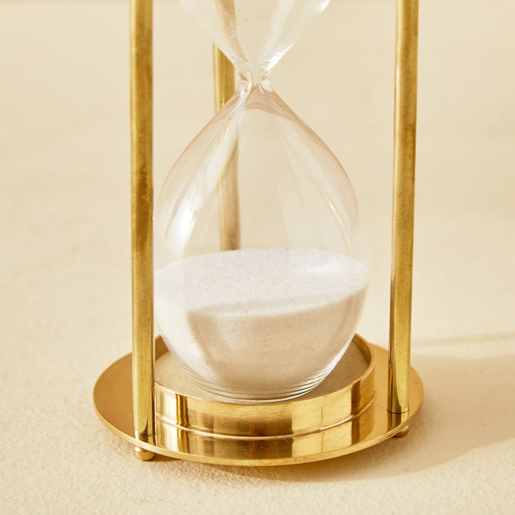 Eternity Viva Rim Glass and Metal Hourglass Table Accent
