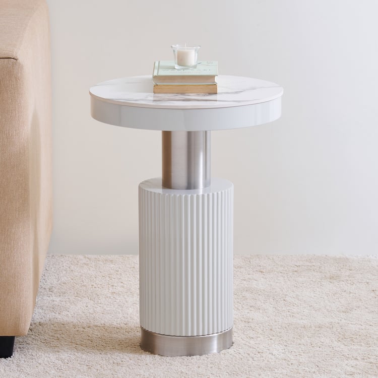 Alpine Ceramic Top End Table - Grey