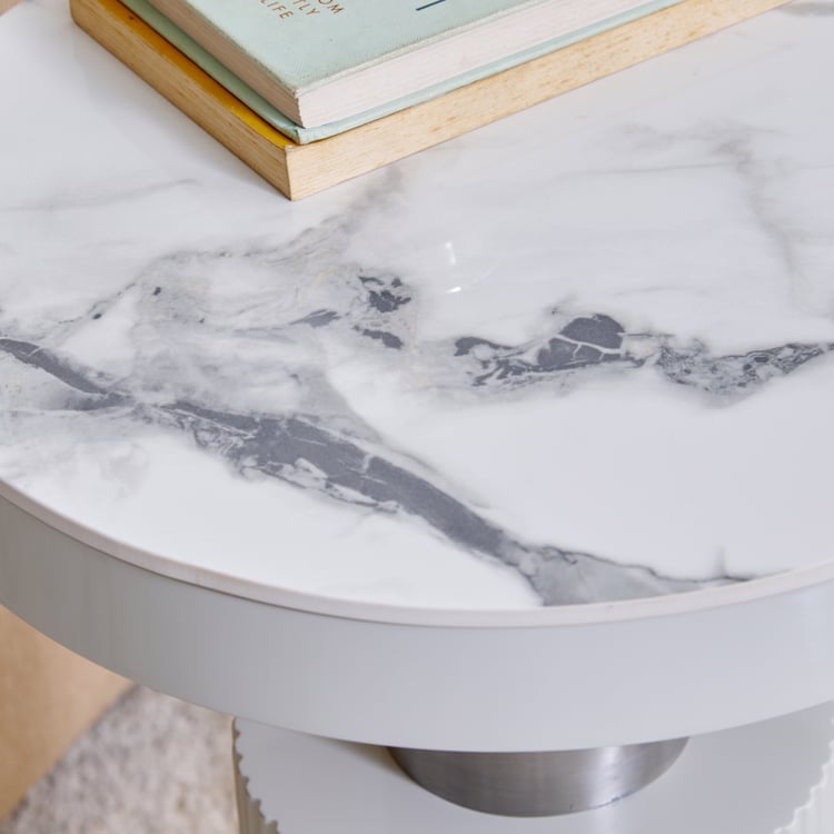 Alpine Ceramic Top End Table - Grey