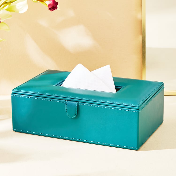 Splendid Goldcrest Gaile Faux Leather Tissue Box -  24x14x8cm