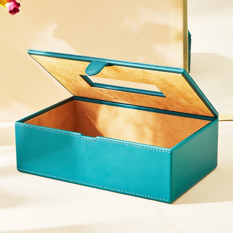 Splendid Goldcrest Gaile Faux Leather Tissue Box -  24x14x8cm