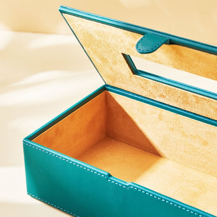 Splendid Goldcrest Gaile Faux Leather Tissue Box -  24x14x8cm