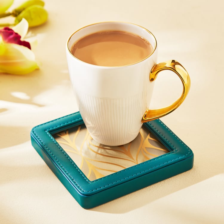 Splendid Goldcrest Gaile Faux Leather Coaster