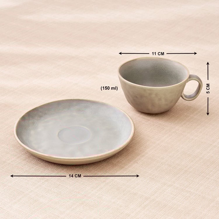 Natura Stoneware Cup and Saucer - 150ml
