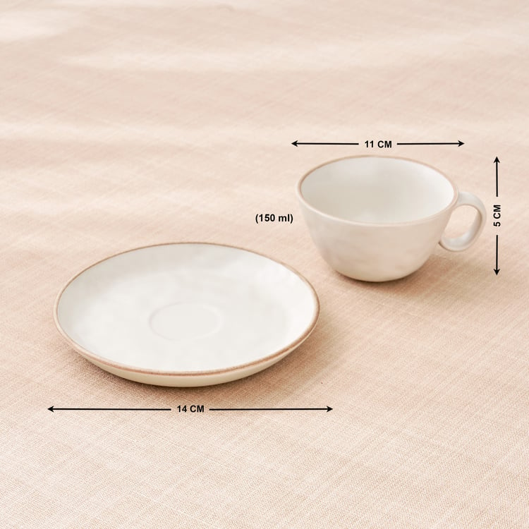 Natura Stoneware Cup and Saucer - 150ml