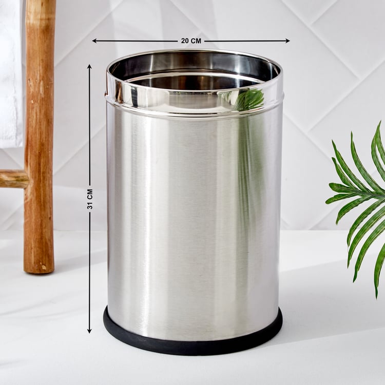 Corsica Rhodes Stainless Steel Open Waste Bin - 10L