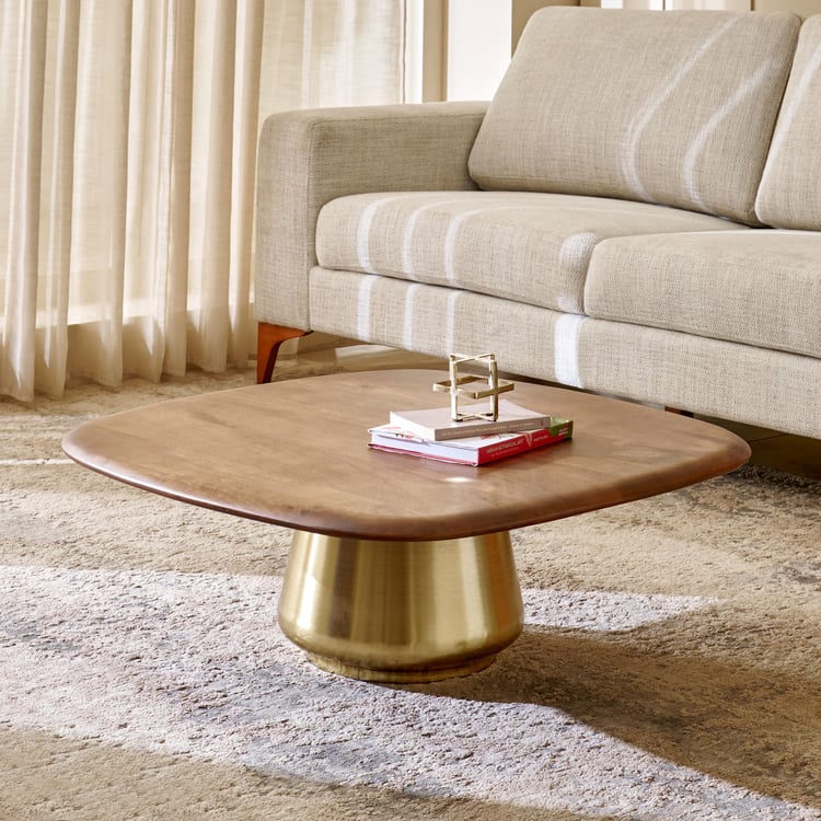 Wells Mango Wood Top Coffee Table - Brown
