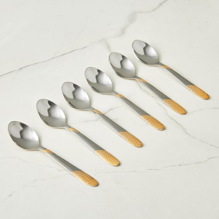 Glister Amara Set of 6 Stainless Steel Tea Spoons