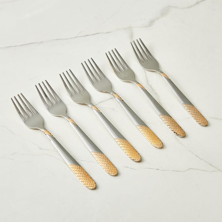 Glister Amara Set of 6 Stainless Steel Dinner Forks