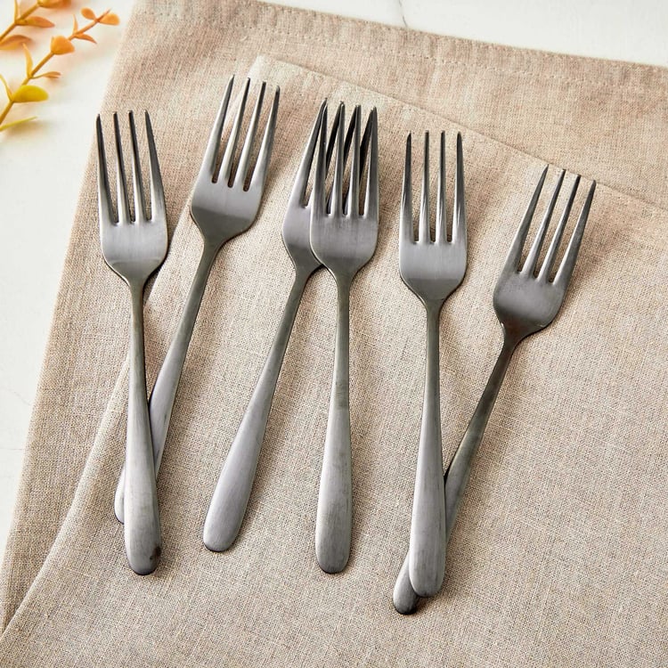 Glister Austere Set of 6 Stainless Steel Baby Forks