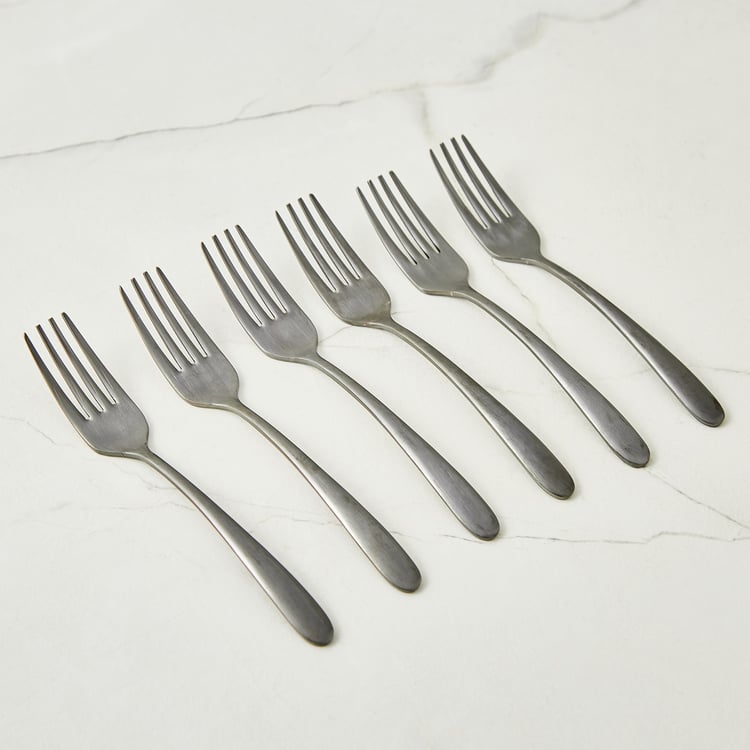 Glister Austere Set of 6 Stainless Steel Baby Forks