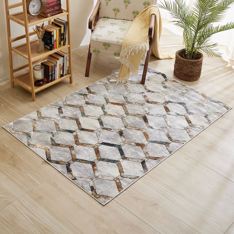 Zephyr Davon Geometric Woven Carpet - 180x120cm