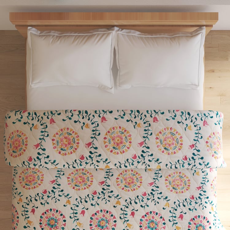 Rhapsody Morganite Cotton Printed Double Quilt