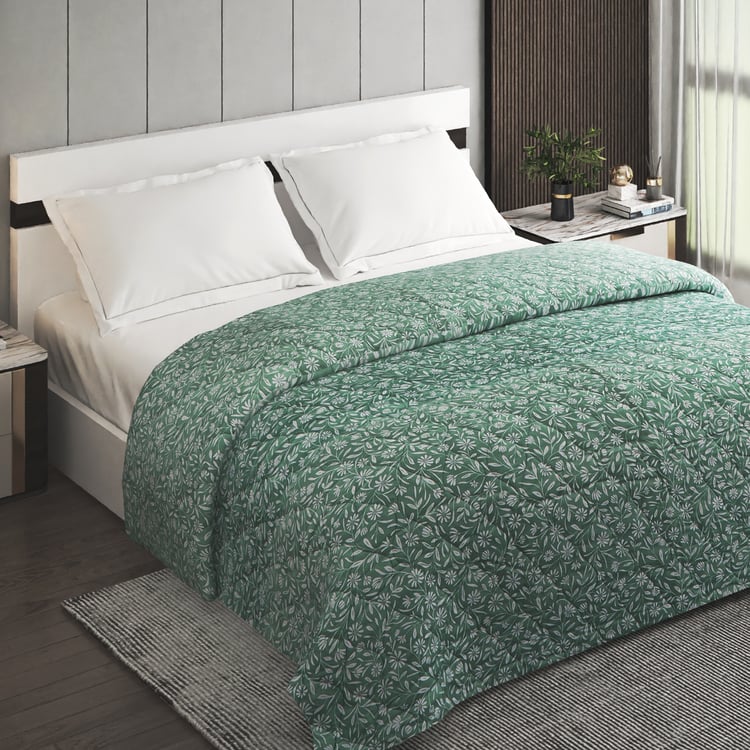 Rhapsody Peapod Cotton Floral Print Double Quilt