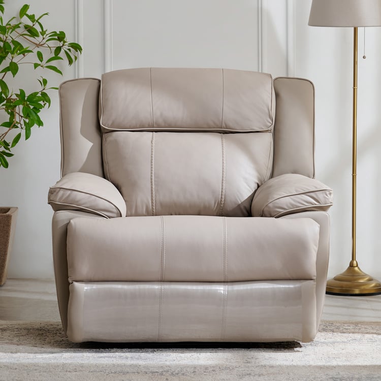 Torino Half Leather 1-Seater Recliner - Grey