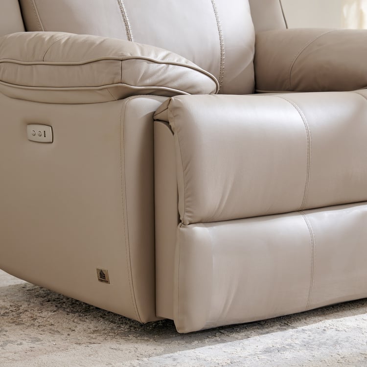 Torino Half Leather 1-Seater Electric Recliner - Grey