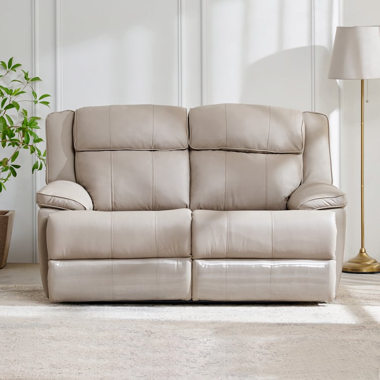 Torino Half Leather 2-Seater Recliner Set - Grey