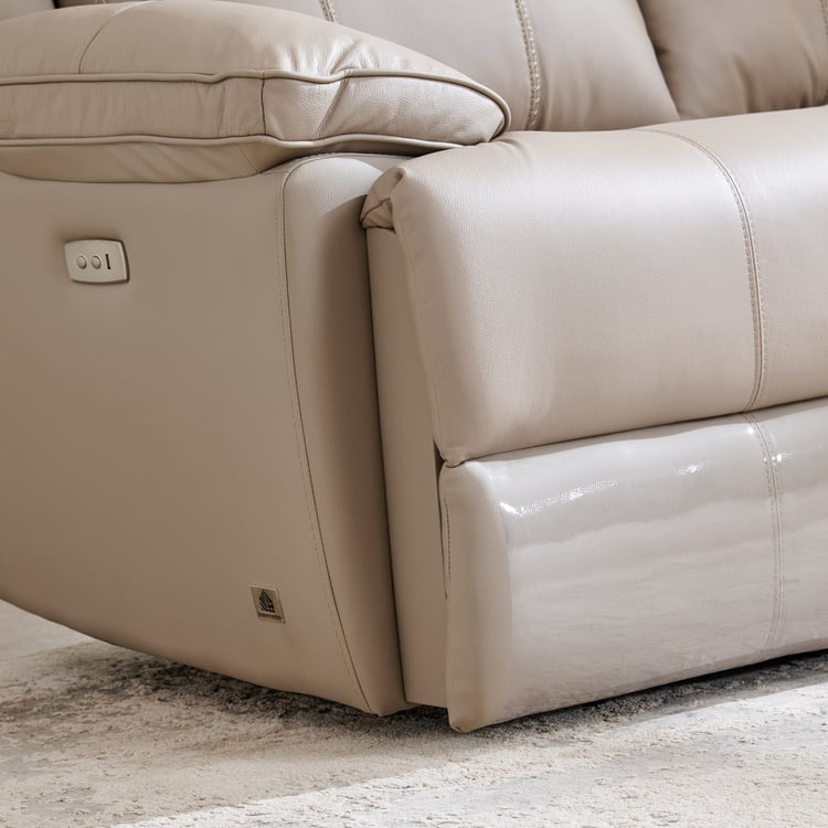 Torino Half Leather 2-Seater Electric Recliner Set - Grey