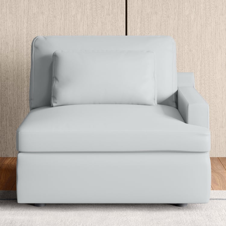 Alpine Half Leather 1-Seater Sofa with Right Arm - Grey