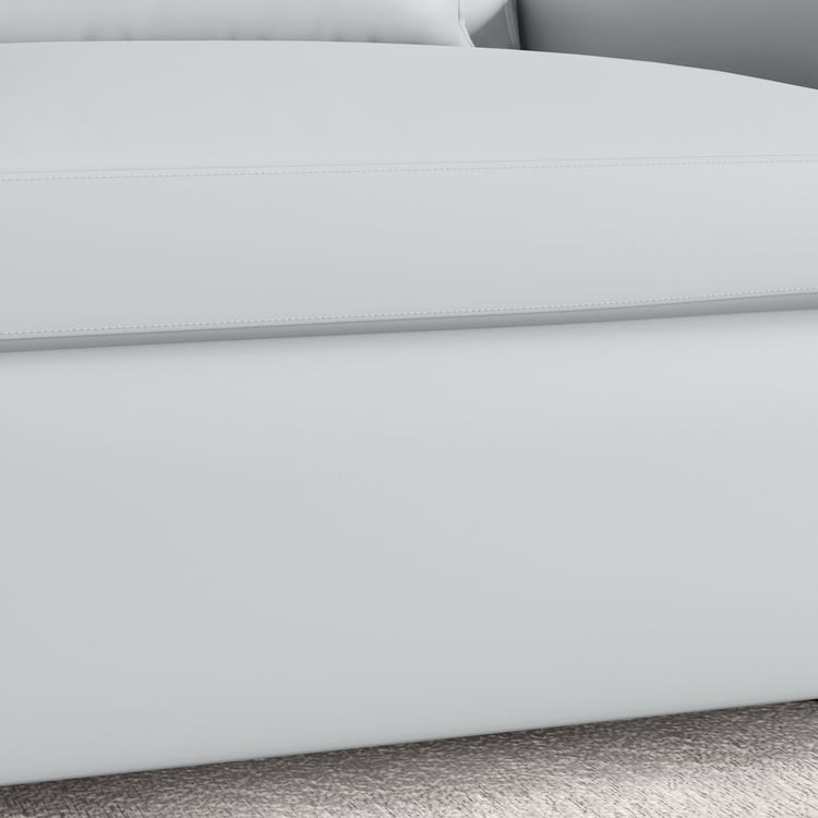 Alpine Half Leather 1-Seater Sofa with Right Arm - Grey