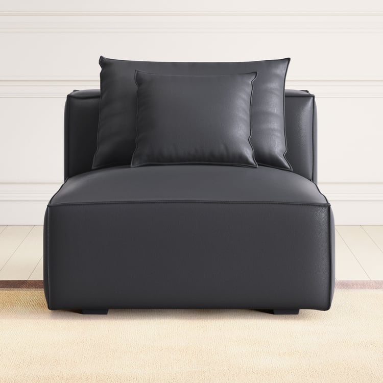 Mills Half Leather 1-Seater Armless Sofa