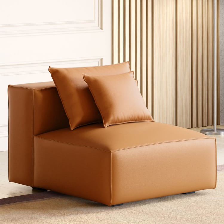 Mills Half Leather 1-Seater Armless Sofa