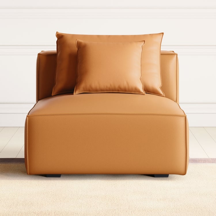 Mills Half Leather 1-Seater Armless Sofa