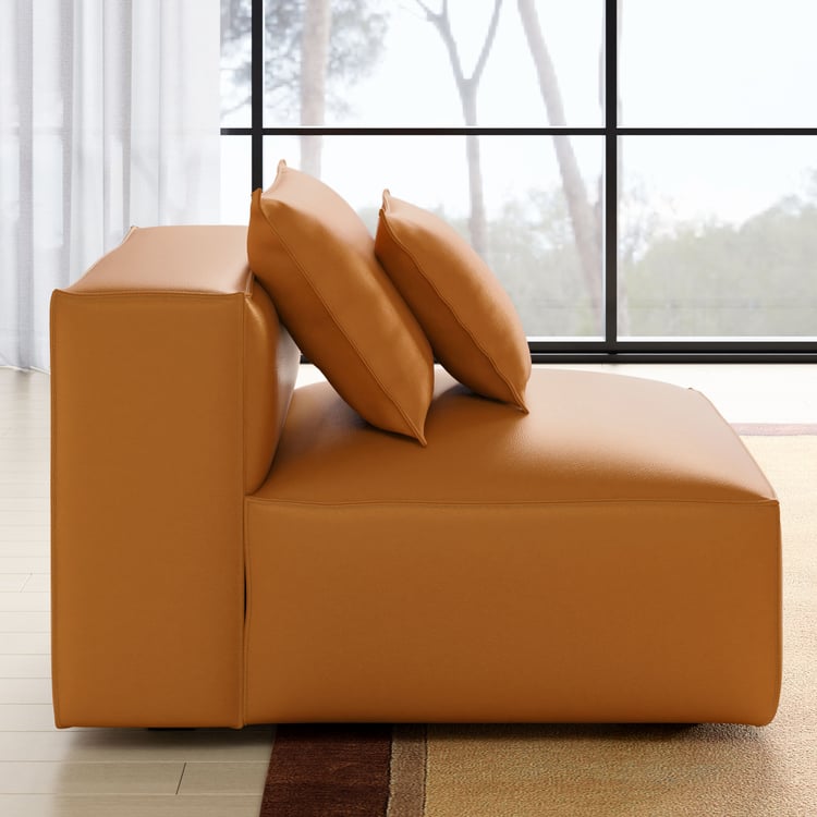 Mills Half Leather 1-Seater Armless Sofa