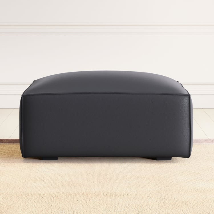 Mills Half Leather Ottoman