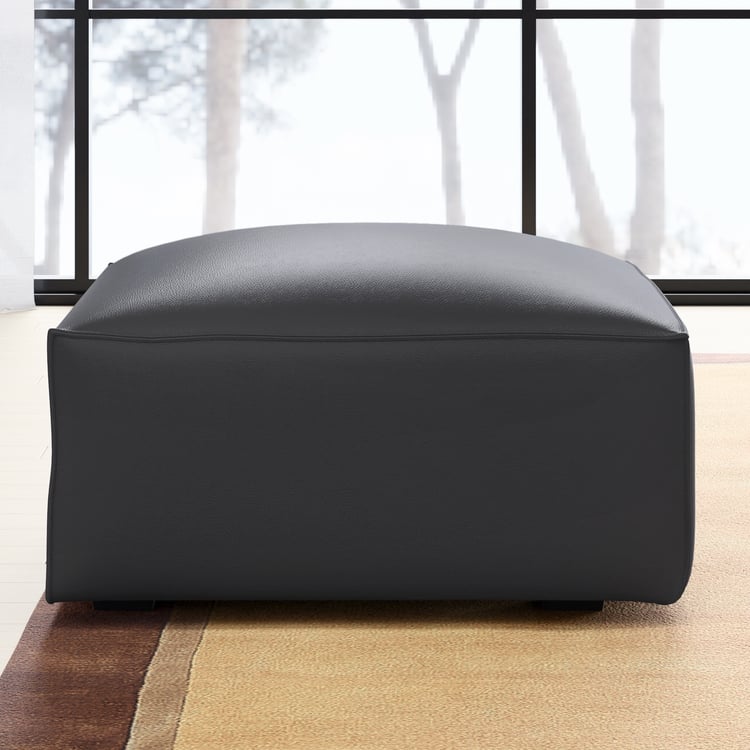 Mills Half Leather Ottoman