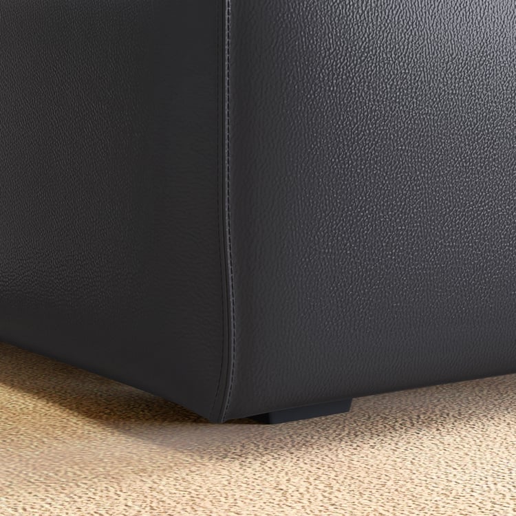 Mills Half Leather Ottoman