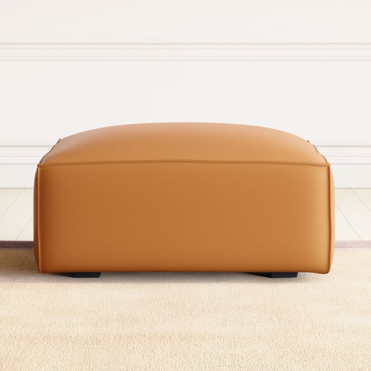 Mills Half Leather Ottoman