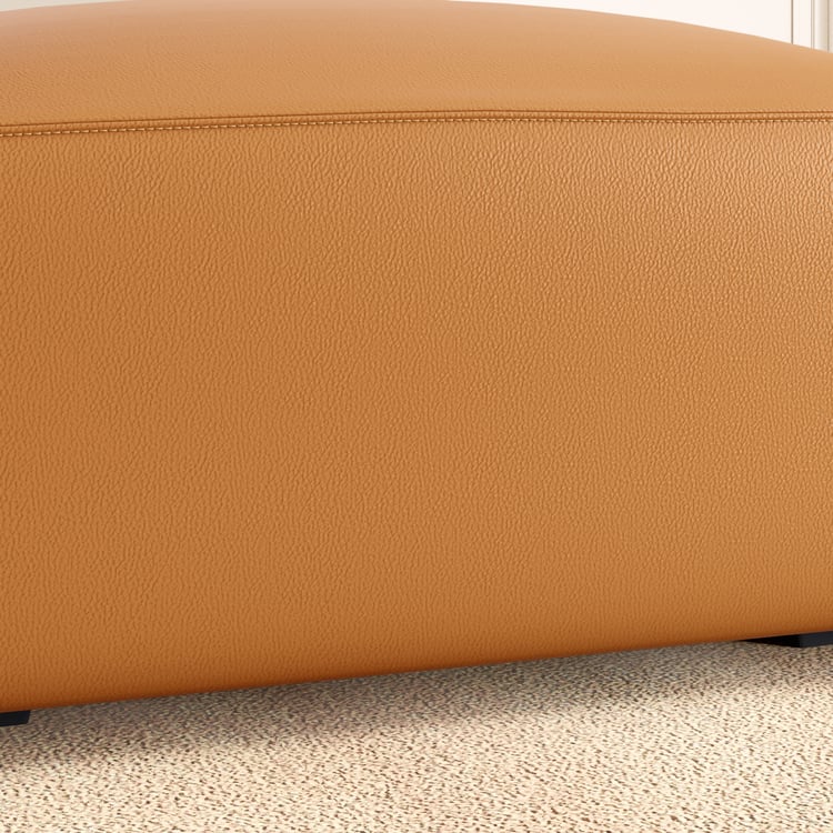 Mills Half Leather Ottoman