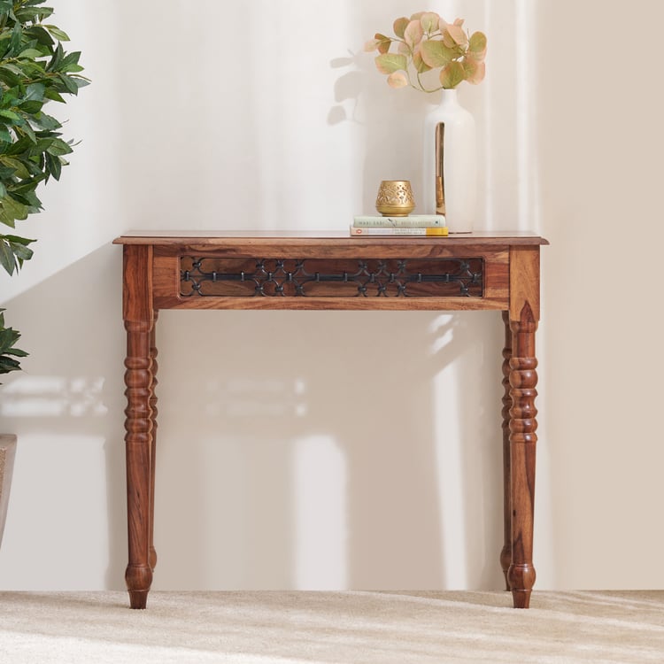 Helios Kian Sheesham Wood Console Table - Brown