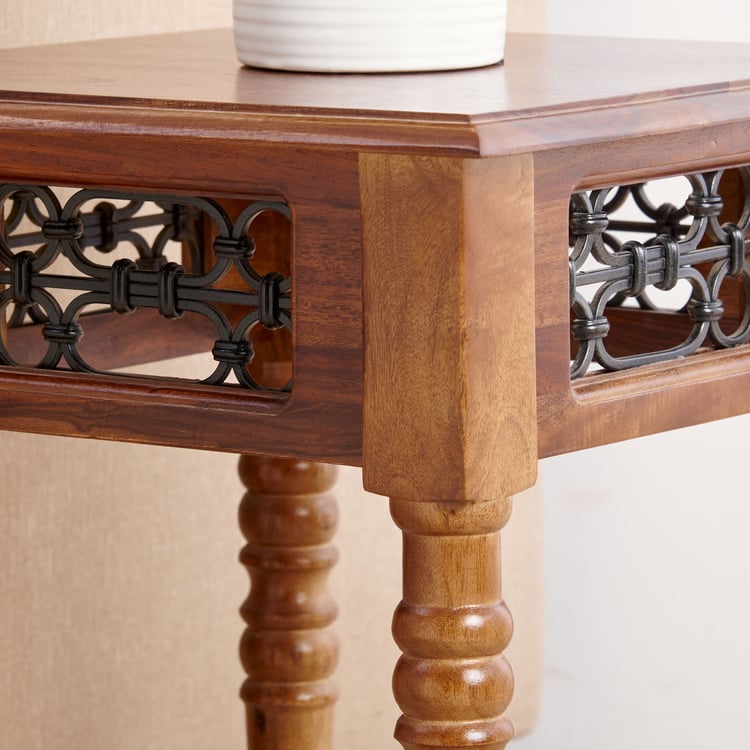 Helios Kian Sheesham Wood End Table - Brown