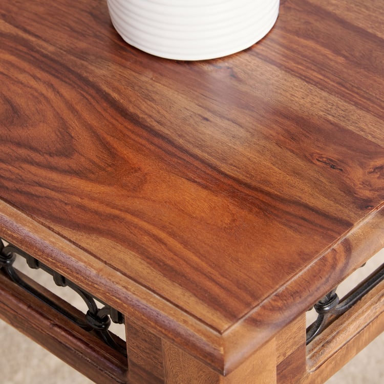 Helios Kian Sheesham Wood End Table - Brown