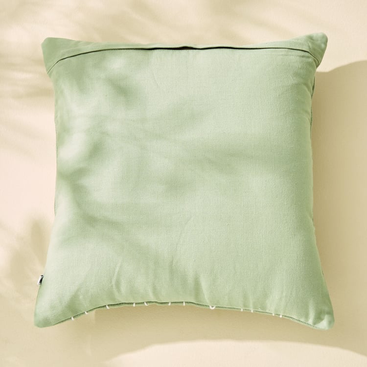 Poetry Sprig Embroidered Cushion Cover - 40x40cm