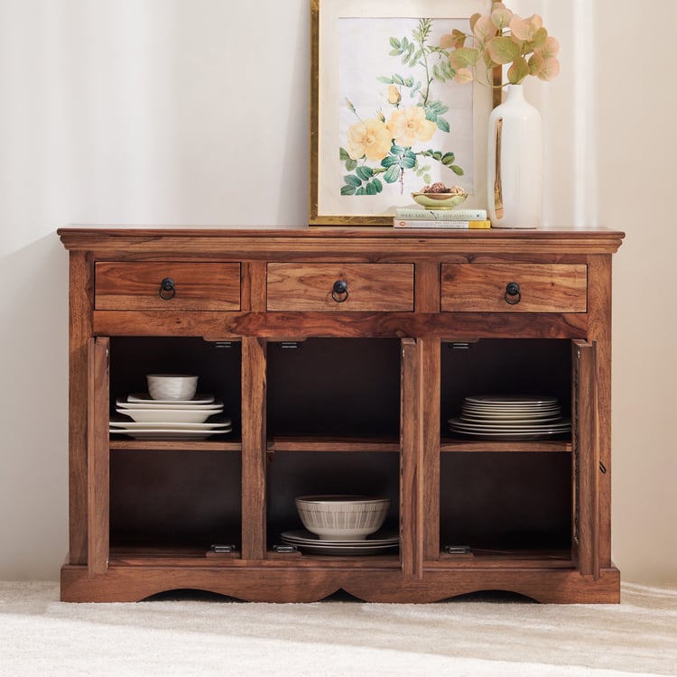 Helios Kian Sheesham Wood Sideboard - Brown