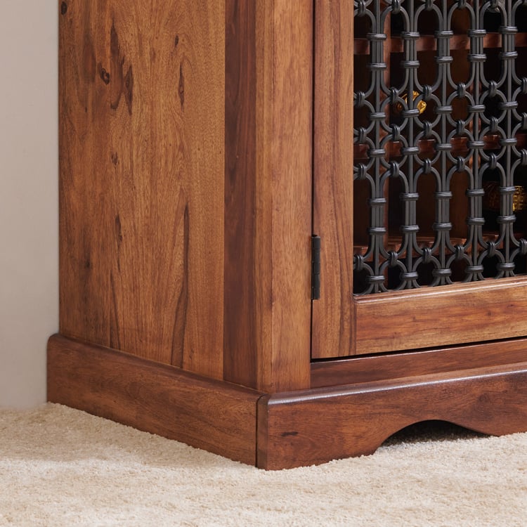 Helios Kian Sheesham Wood Bar Cabinet - Brown