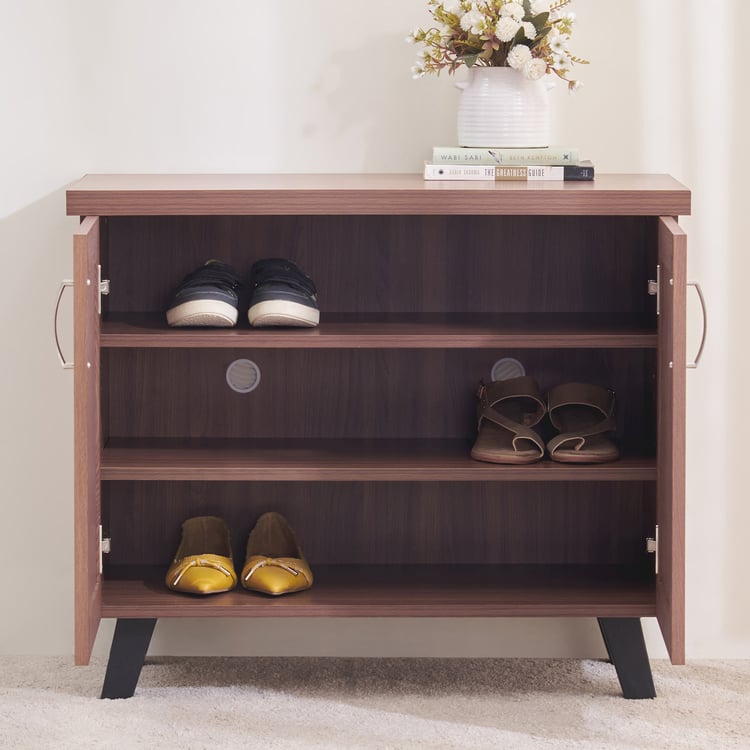 Helios Alton 9 Pairs Shoe Cabinet - Walnut