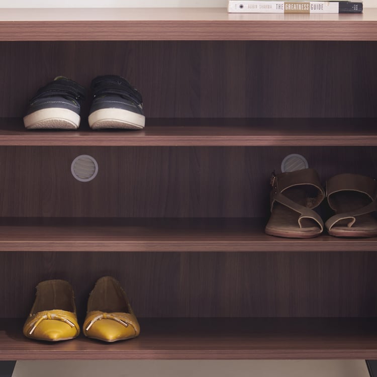 Helios Alton 9 Pairs Shoe Cabinet - Walnut