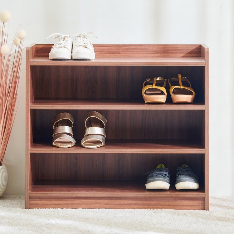 Helios Alton Merida 12 Pairs Shoe Rack - Walnut