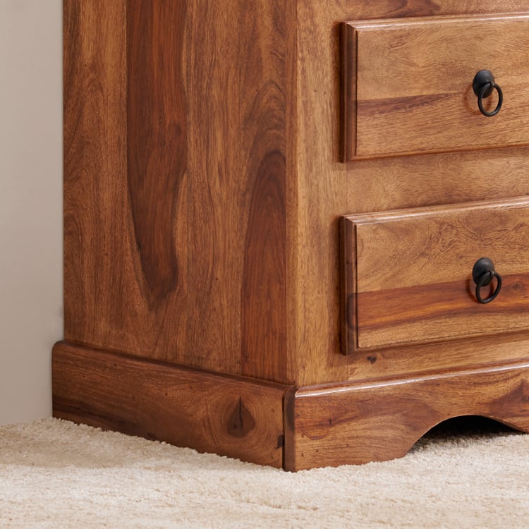 Helios Kian Sheesham Wood Chest of 5 Drawers - Brown