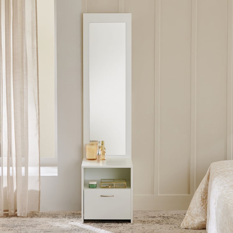 Helios Alton Dresser Mirror with Drawer - White