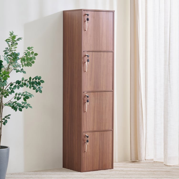 Helios Alton Qunton 4-Door Storage Cabinet - Walnut