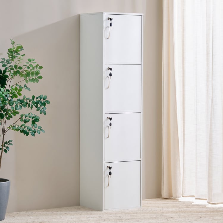 Helios Alton Qunton 4-Door Multipurpose Cabinet - White