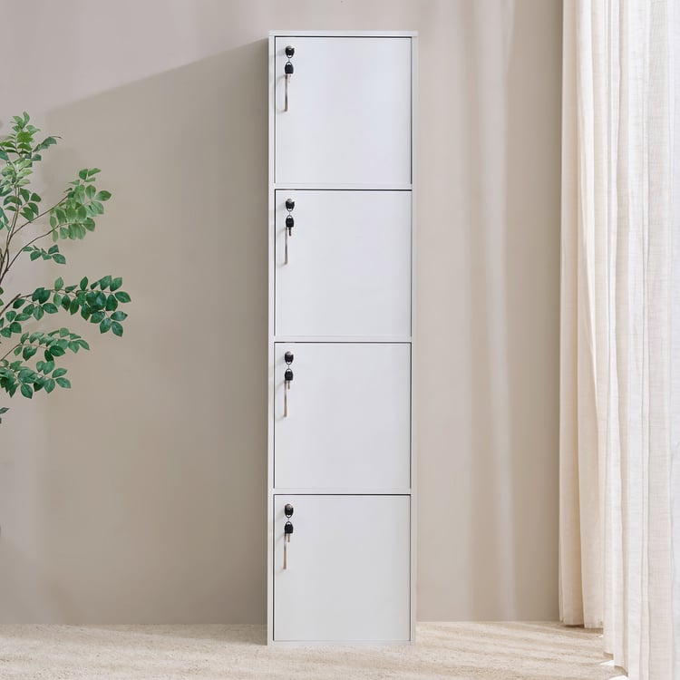 Helios Alton Qunton 4-Door Multipurpose Cabinet - White