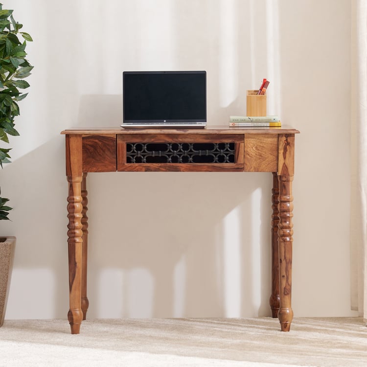 Helios Kian Sheesham Wood Study Desk - Brown