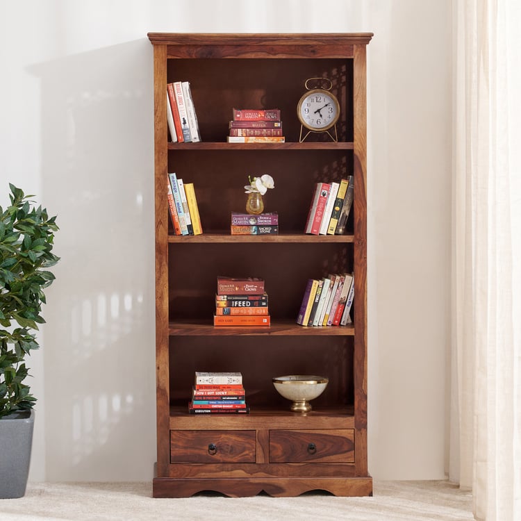 Helios Kian Sheesham Wood 4-Tier Book Shelf - Brown