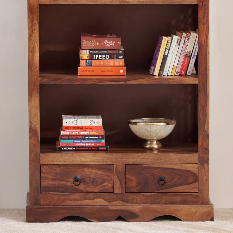 Helios Kian Sheesham Wood 4-Tier Book Shelf - Brown